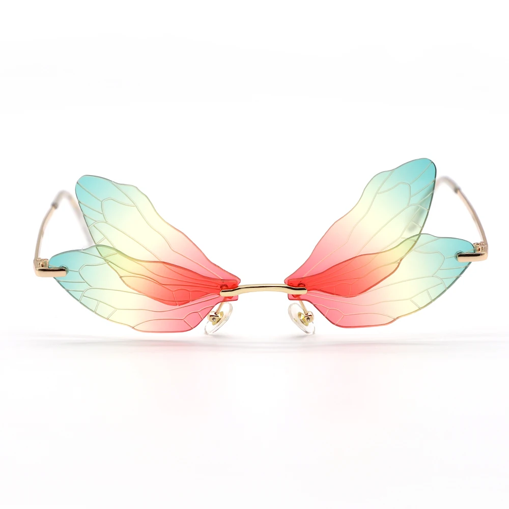 

Butterfly Sunglasses New Fashion Rimless Frame Colorful Clear Transparent Polarized Gradient Girls Shades Sunglasses