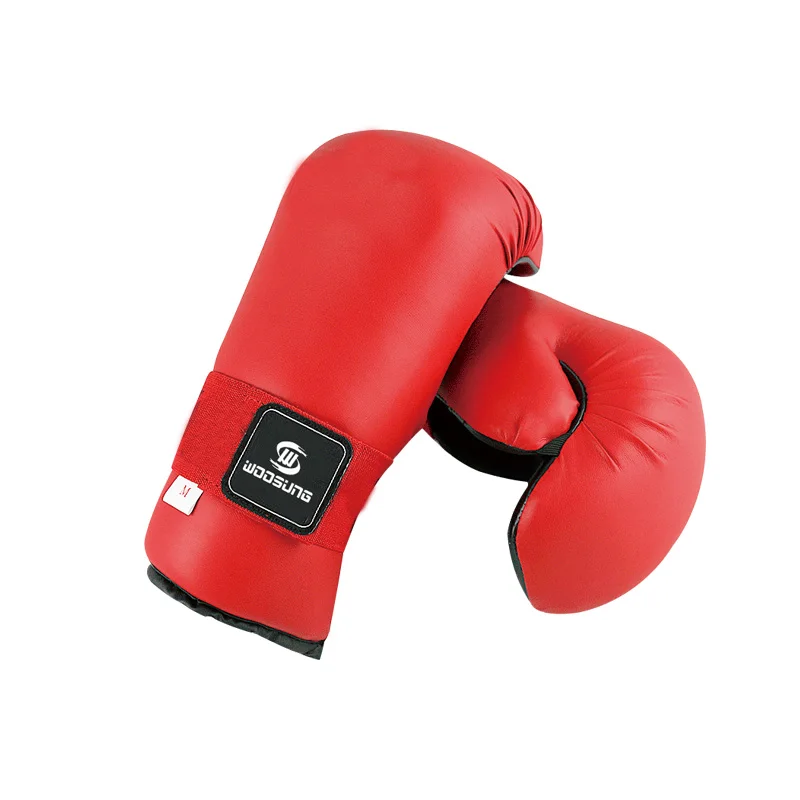 

hot sale and support custom high quality ITF hand guard leather gloves taekwondo, Red