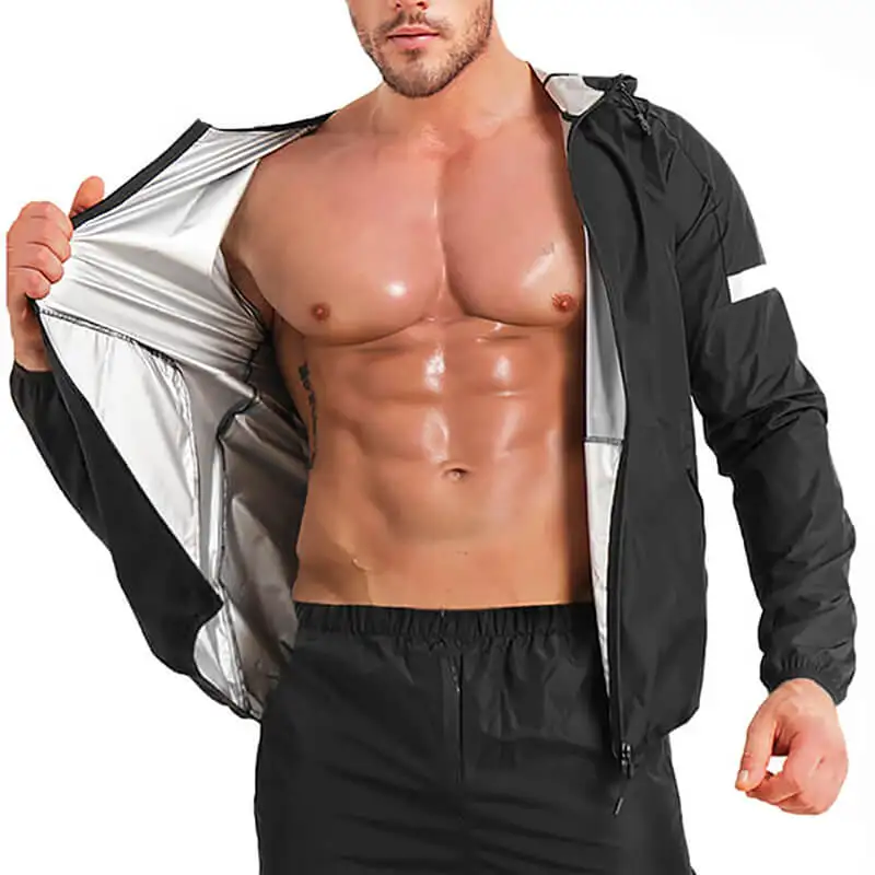 

Slimming Shapewear Windproof Shaper Jacket Workout BodyBuilding Coat Crazy Sweat Men Sauna Suit For Weight Loss