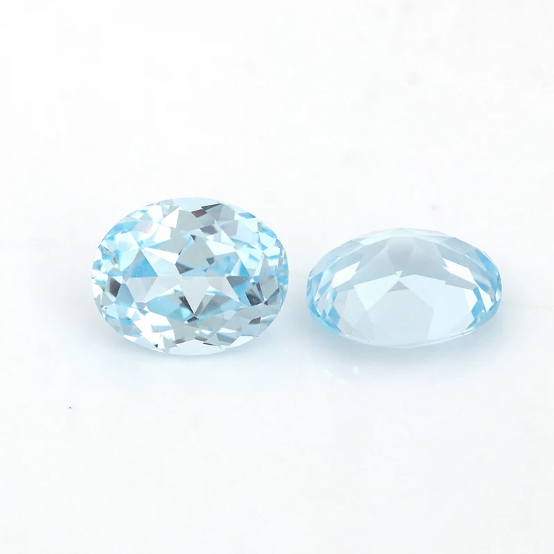 

Custom Size Handmade Gemstone Lab Grown Sapphire Light Blue Oval Brilliant Cut Lab Diamond Stone Wholesale