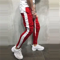 

2019 new arrival men slim fit joggers with stripe decoration