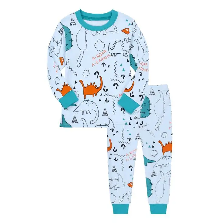 

Kids sleepwear Dinosaur child boy girl sleeping clothes cartoon sleepwear 2 pcs long sleeve pajamas sets