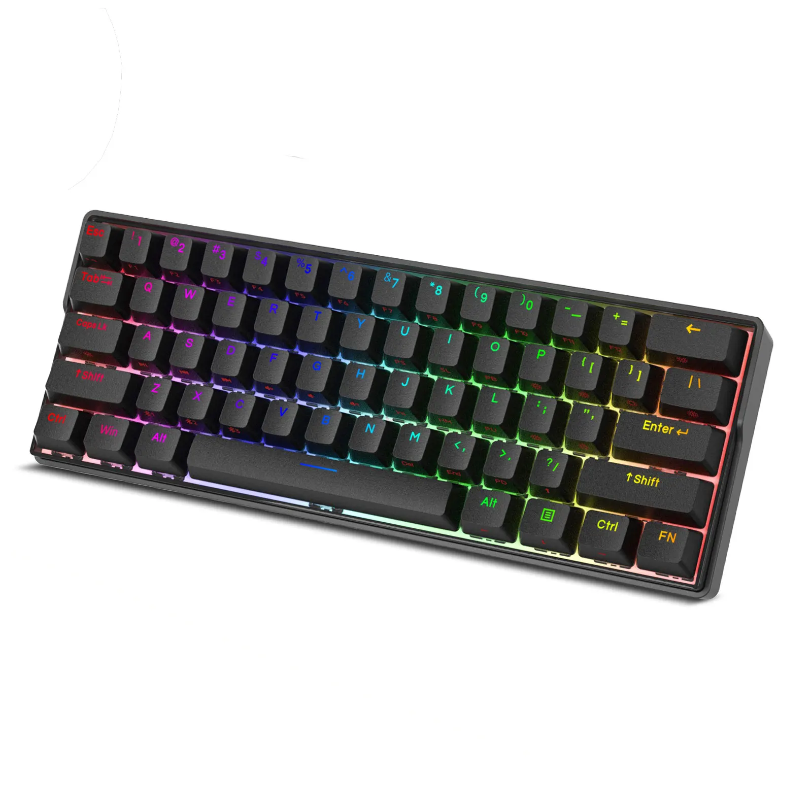 

Kemove 61 Keys Hot-swappable Wireless Gaming 60% Keyboard Dual-mode RGB Backlight Switch Programmable Mechanical Keyboard DK61, White