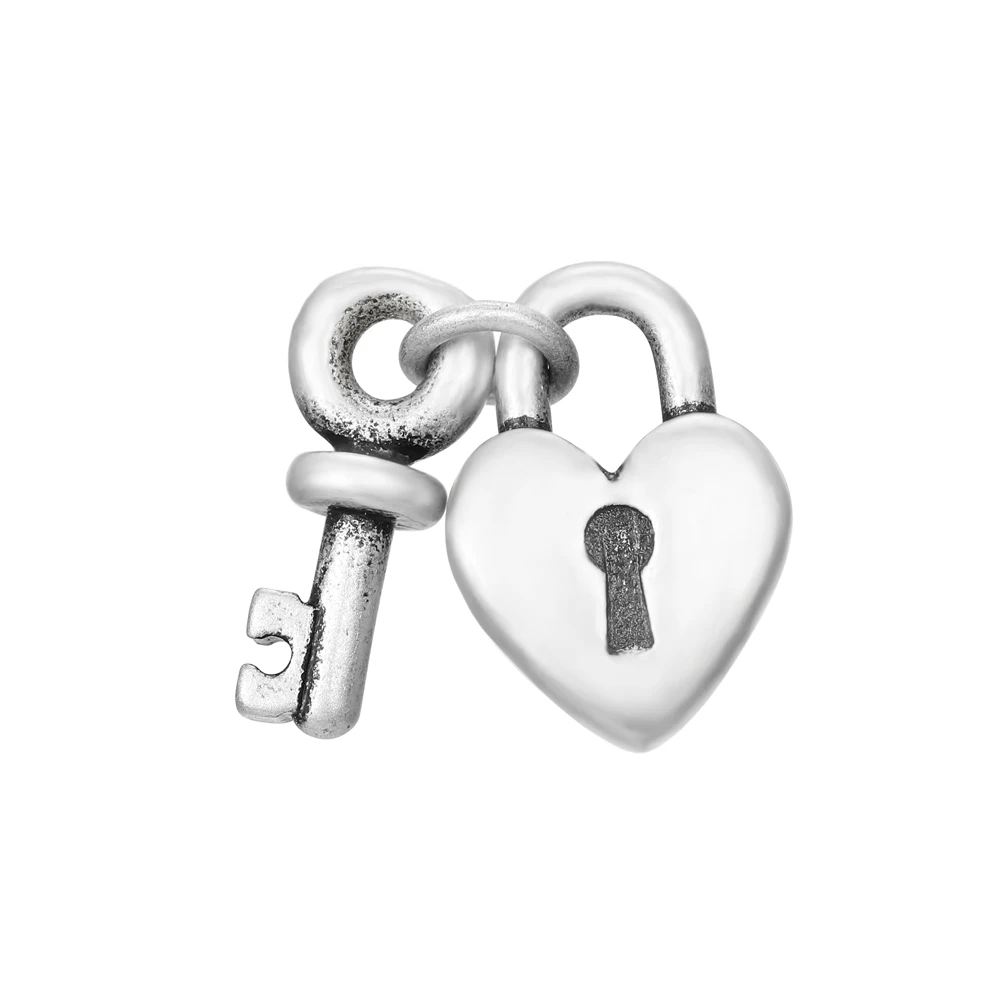 

JUJIE Valentine's Day Gift Love Lock Heart Pendant Stainless Steel Anti-silver Plated Charms For DIY Necklace Jewelry Making, Silver/gold/rose gold