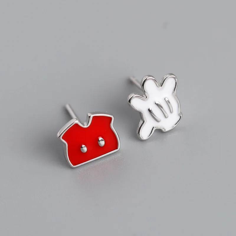 

Christmas student cartoon minimalist enamel earring dripping oil s925 sterling silver stud earrings small jewelry Female Jewelry