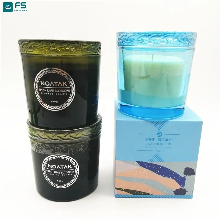
Exquisite Design Glass Handmade Candle Jars Pure Soy Wax 