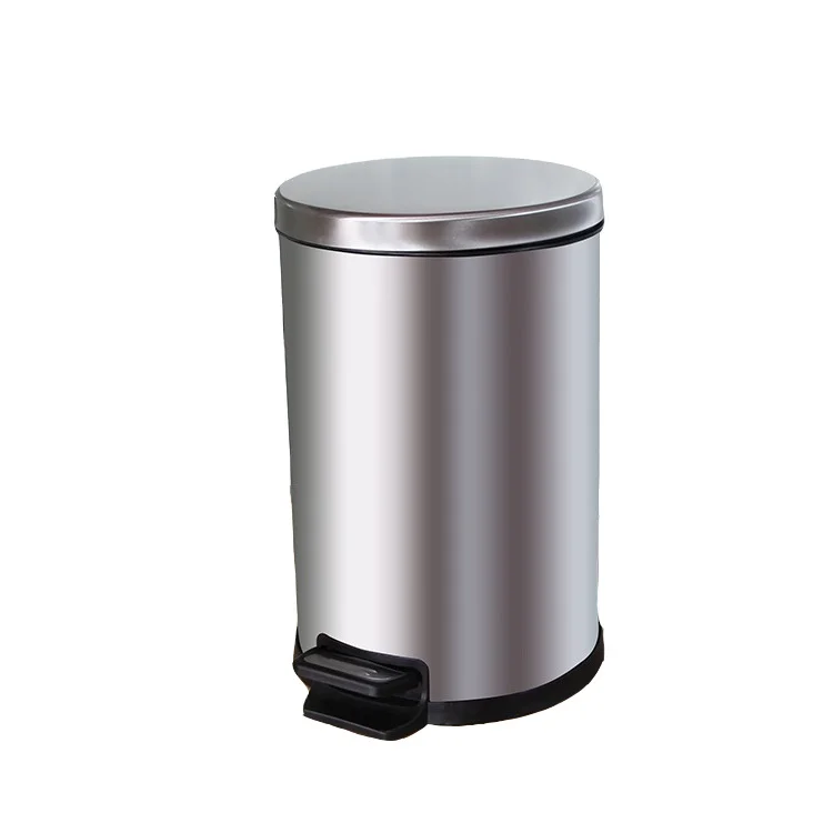 

Kitchen&Bathroom Buffering Metal Stainless Steel Waste Bins, Chrome, black, brushed