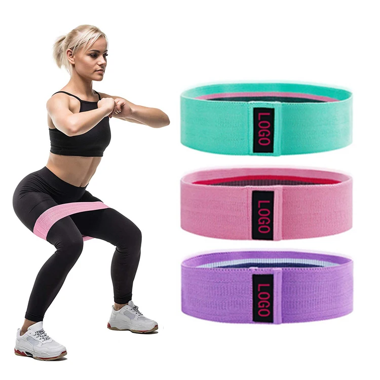 

Best Selling Yoga Gym Booty Hip Exercise Training Bands Set, Custom High Flexibility Fabric Elastic Resistance Bands For Fitness, 3 colors for choose