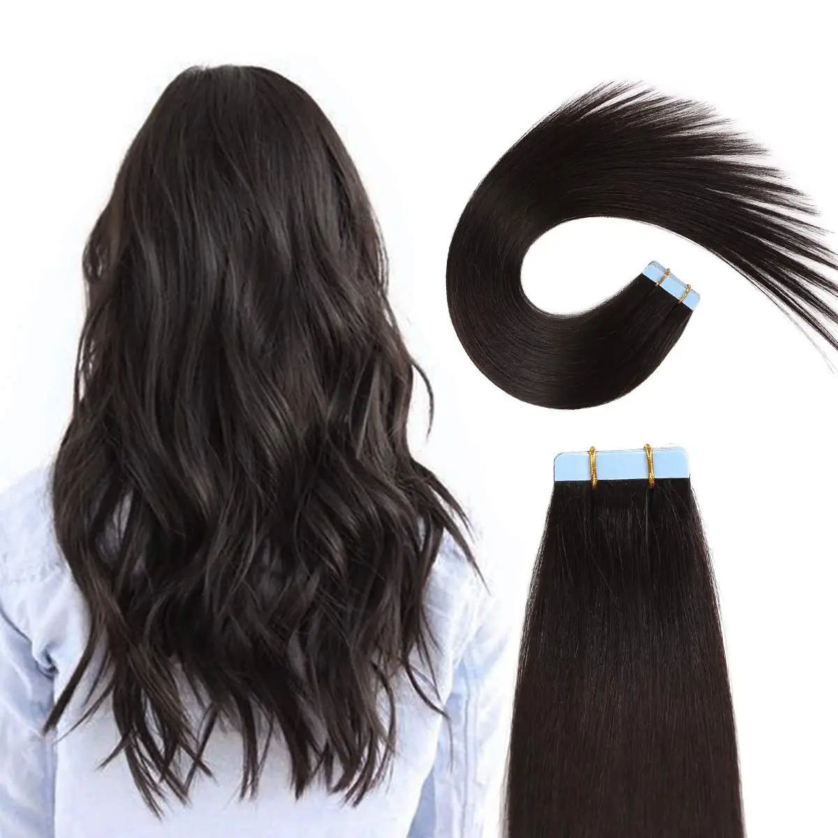 

12A Cuticle aligned 100 human hair tape in hair extensions remy Wholesale Raw virgin tape hair extension