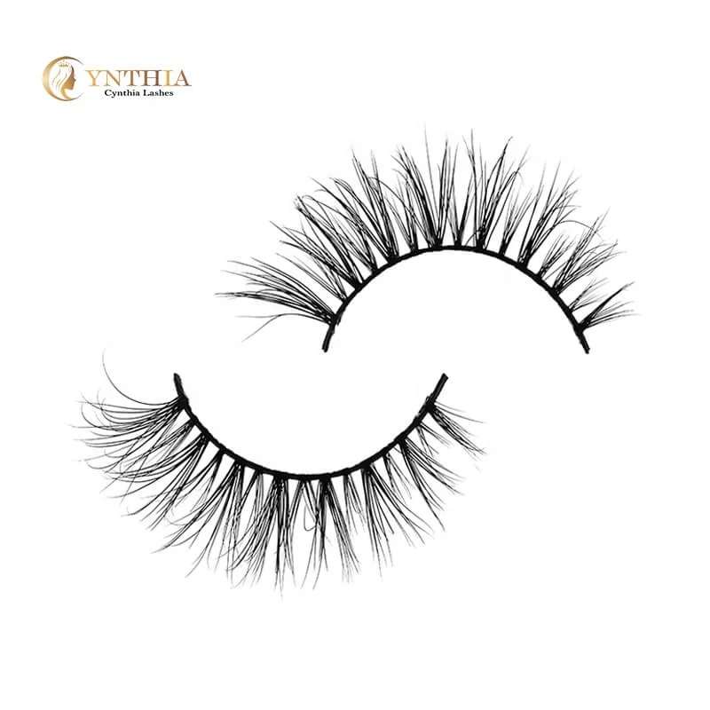 

False Real Fur Strip Lash mink lashes3d wholesale vendor17mm Natural Mink Lashes 3d Mink Eyelashes, Black