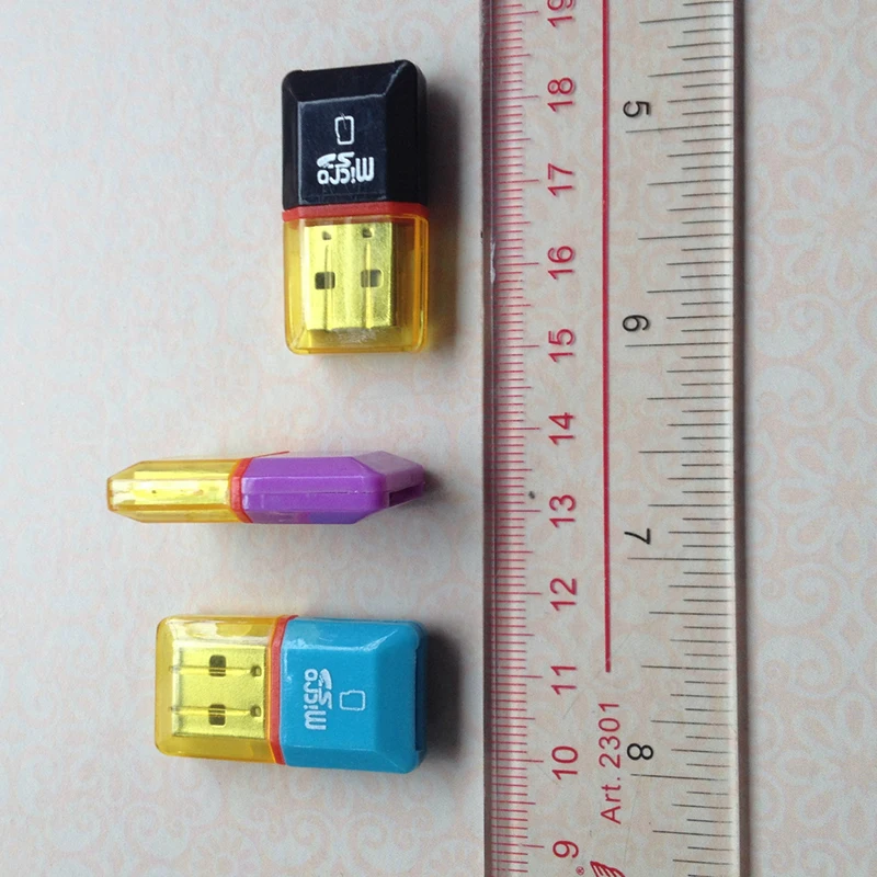 Portable Mini Diamond USB 2.0 Hi-Speed Micro SD SDHC TF Card Reader Random Color - ANKUX.COM