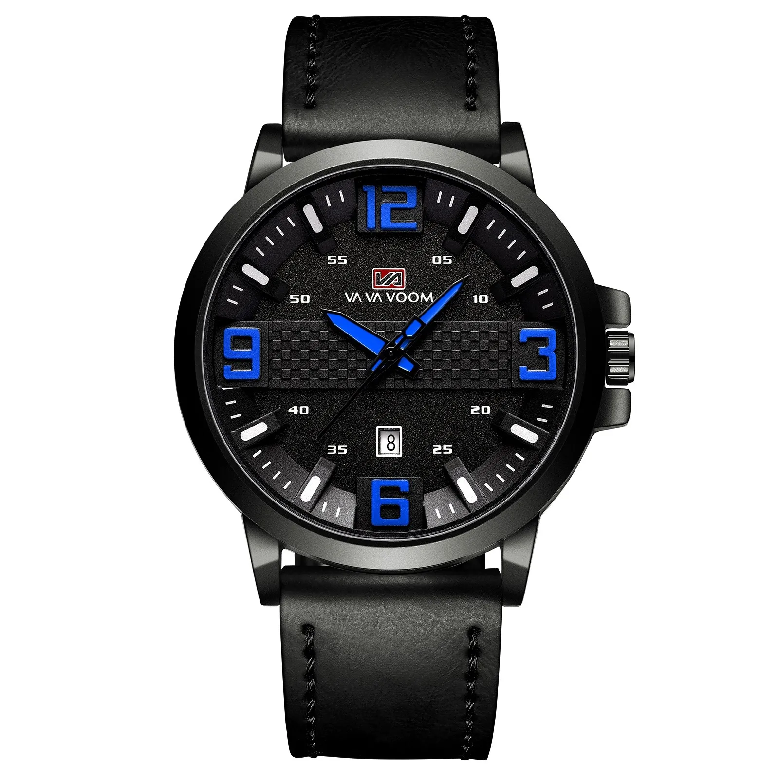 

Men's Waterproof Calendar Belt Quartz Watch Stereoscopic Digital Leisure Outdoor Sports Watch, 4 colors