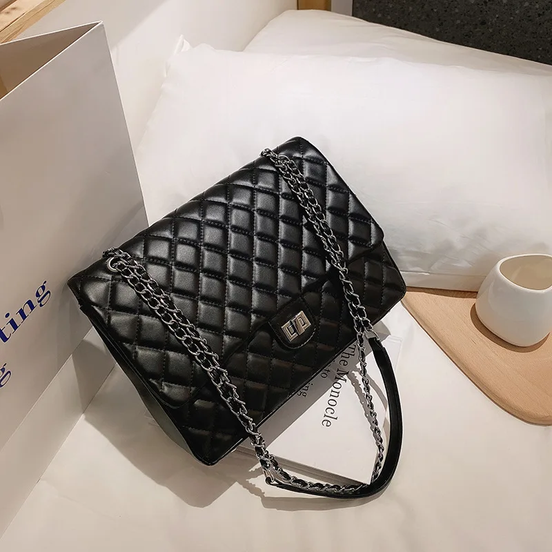 

2021 New ladies girls jin pin handbag vendors flap women purse, Black