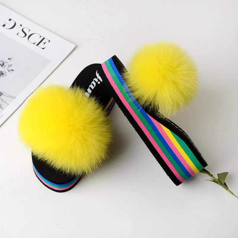 

kids fox slippers with matching purse luxury fluffy real fox raccoon fur women slippers shoes racoon fox fur slippers