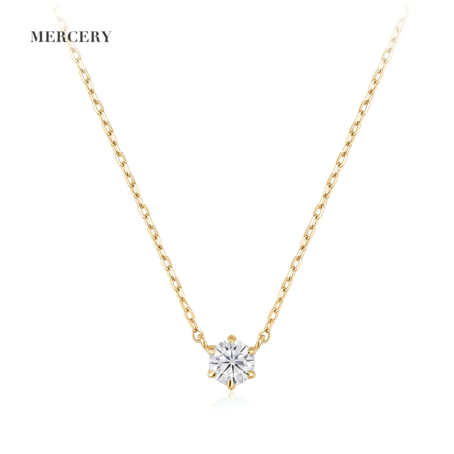 

Mercery 585 Gold Gem Elegant Jewelry Woman Diamond Necklace 14k Solid Gold Necklace Pendants Women Jewelry Gift