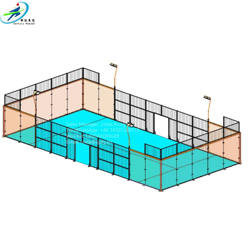 

PADEL COURT FULL PANORAMIC FOR GOOD SALE, Black, grey, blue,light green or customized