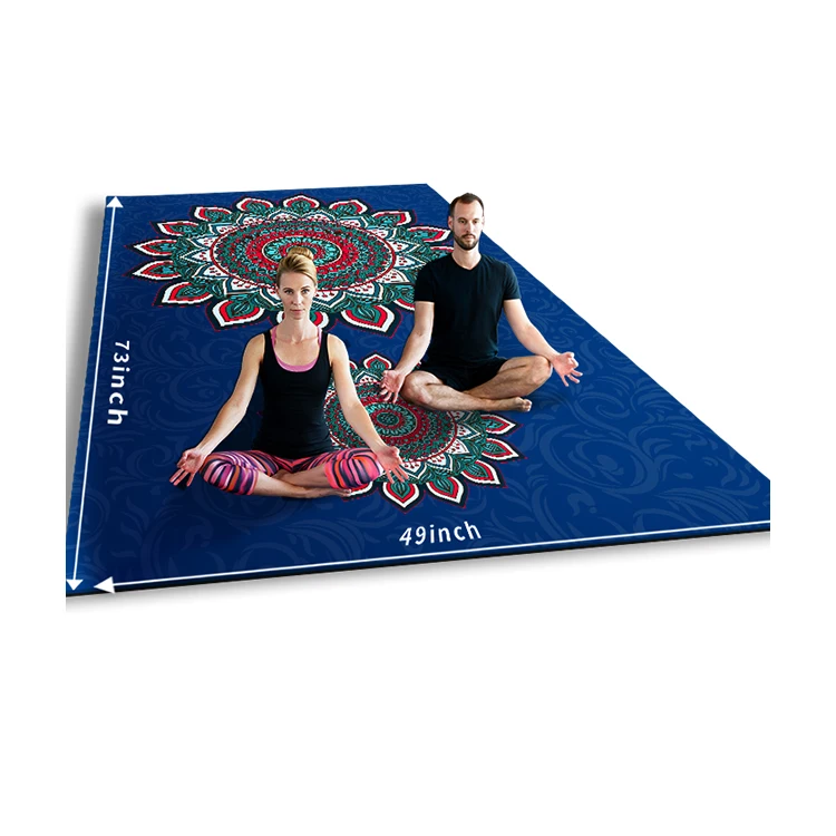 

super big extra large thick wide two Double people Person Yoga Mat,printed microfiber mats with custom design&logo., Customized