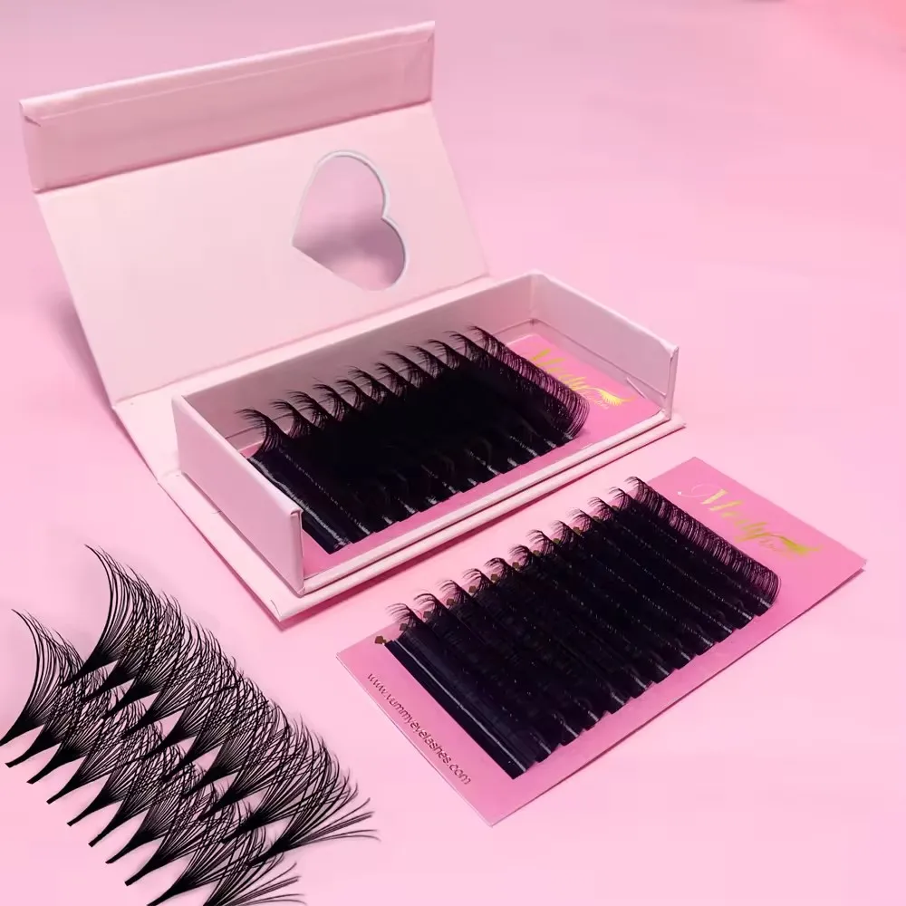 Wholesale  Cashmere Individual Eyelash Extension Vendor Premium Velvet Korean PBT Volume Lash Extension Trays With Custom Logo