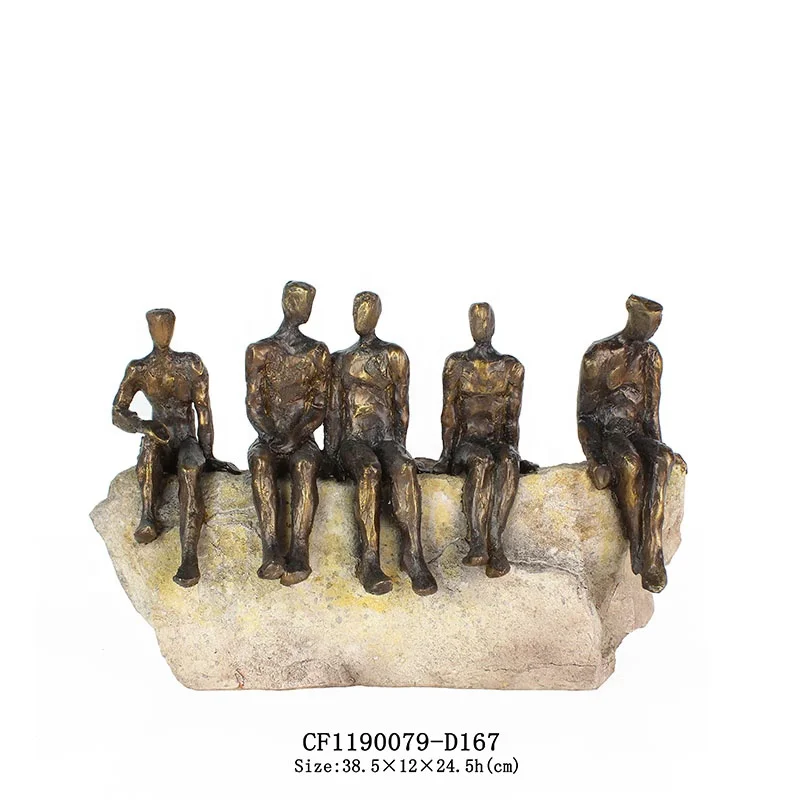 Resin stone imitated resin bronze abstract figure statue home decor manufacture