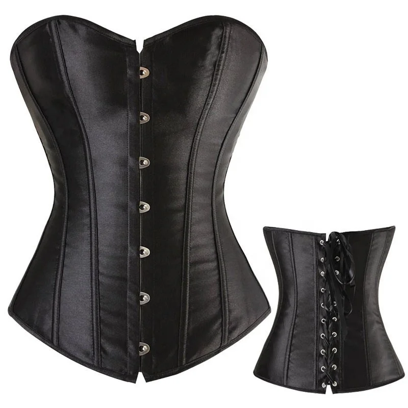 

Sexy Corsets And Bustiers Women Satin Bustier Boned Overbust Brocade Corselet Steampunk Gothic Fajas Shaper Waist Corsets Top, Black, white, purple, pink, red, blue,dark red,apricot