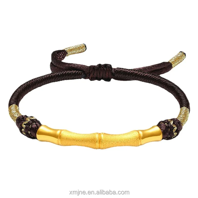 

Certified Gold Bamboo Bracelet 3D Hard Gold Elbow Bamboo Passepartout Gold 999 Bamboo Couples