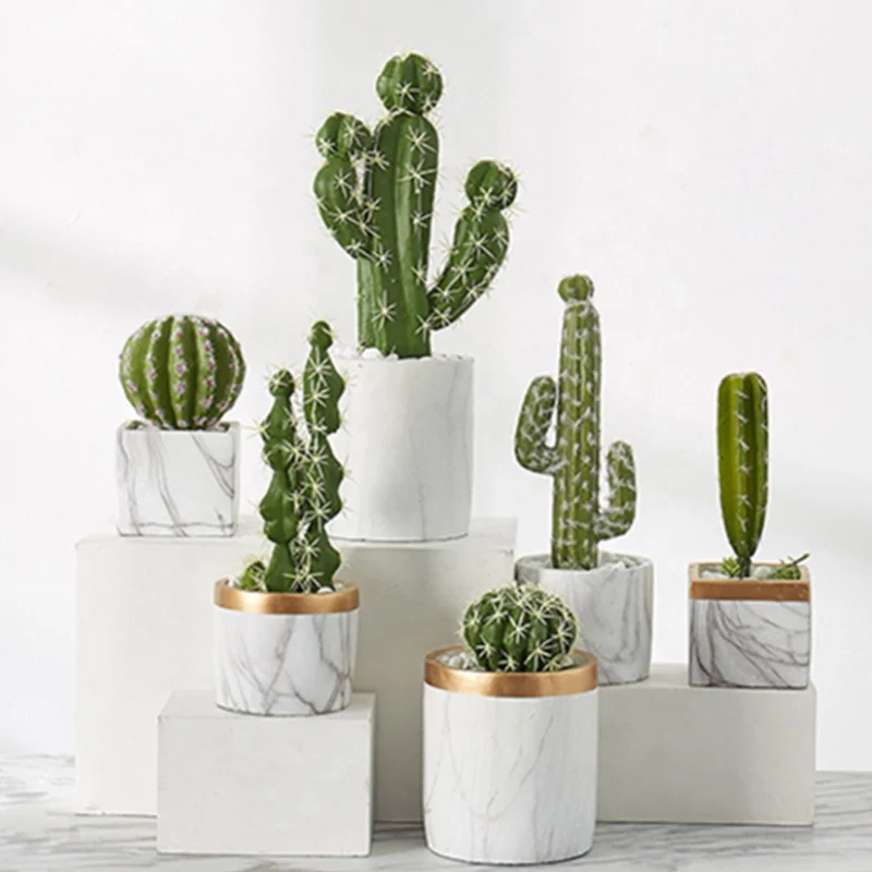 

Cheersee stylish home decor premium fake faux artificial marble succulent plants with pots, Customized