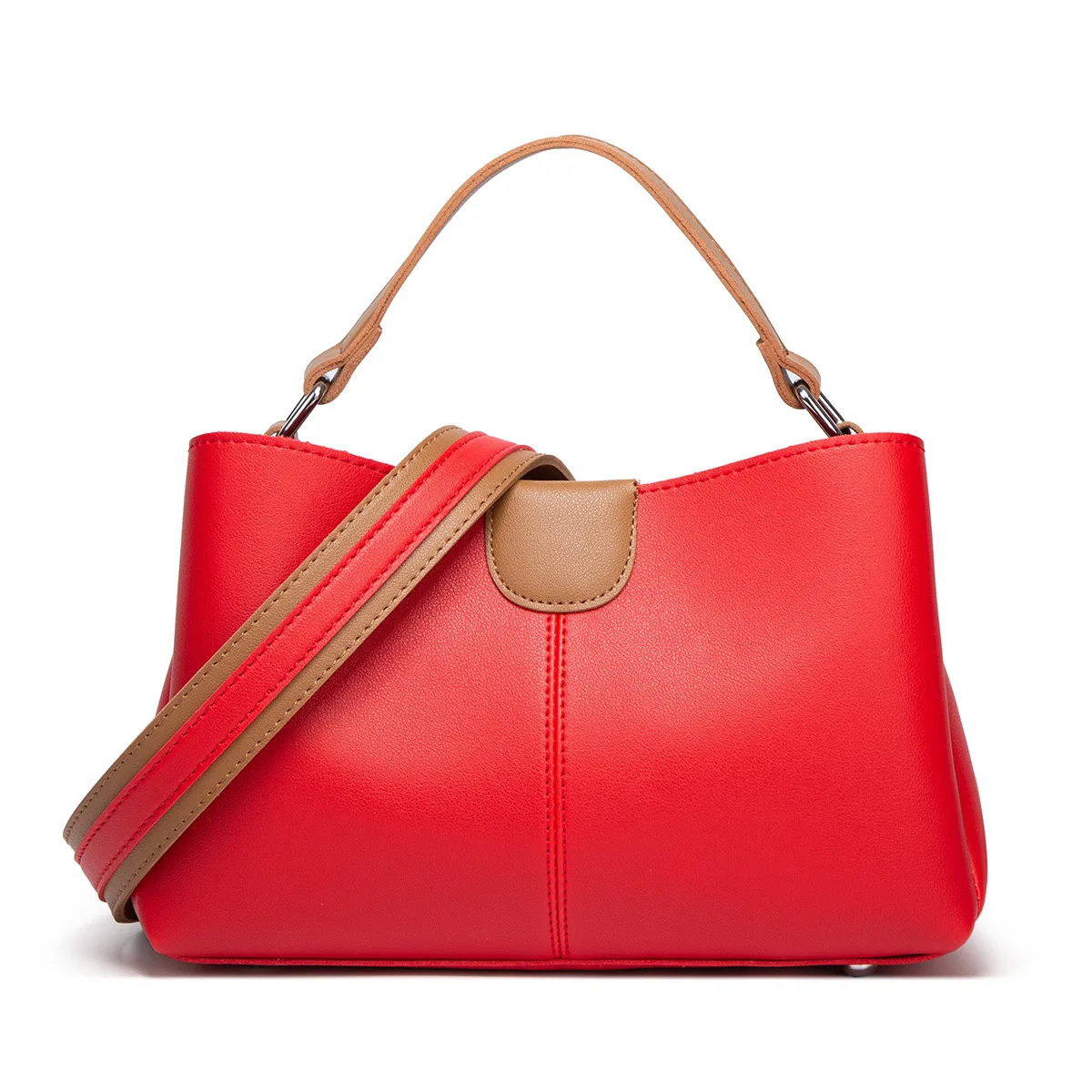 

2021 New Fashion Handbag Women Bucket Bag Vintage Scrub Messenger Bags High Quality Retro Shoulder Simple Crossbody Bag Tote, Red, green, black, beige