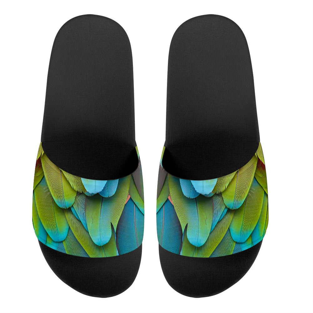 

Dropship Green Leaf Pattern Durable PVC Material Slippers For Ladies Indoor Exclusive Flat Sandals Fashionable Custom Slippers, Customized color,printable