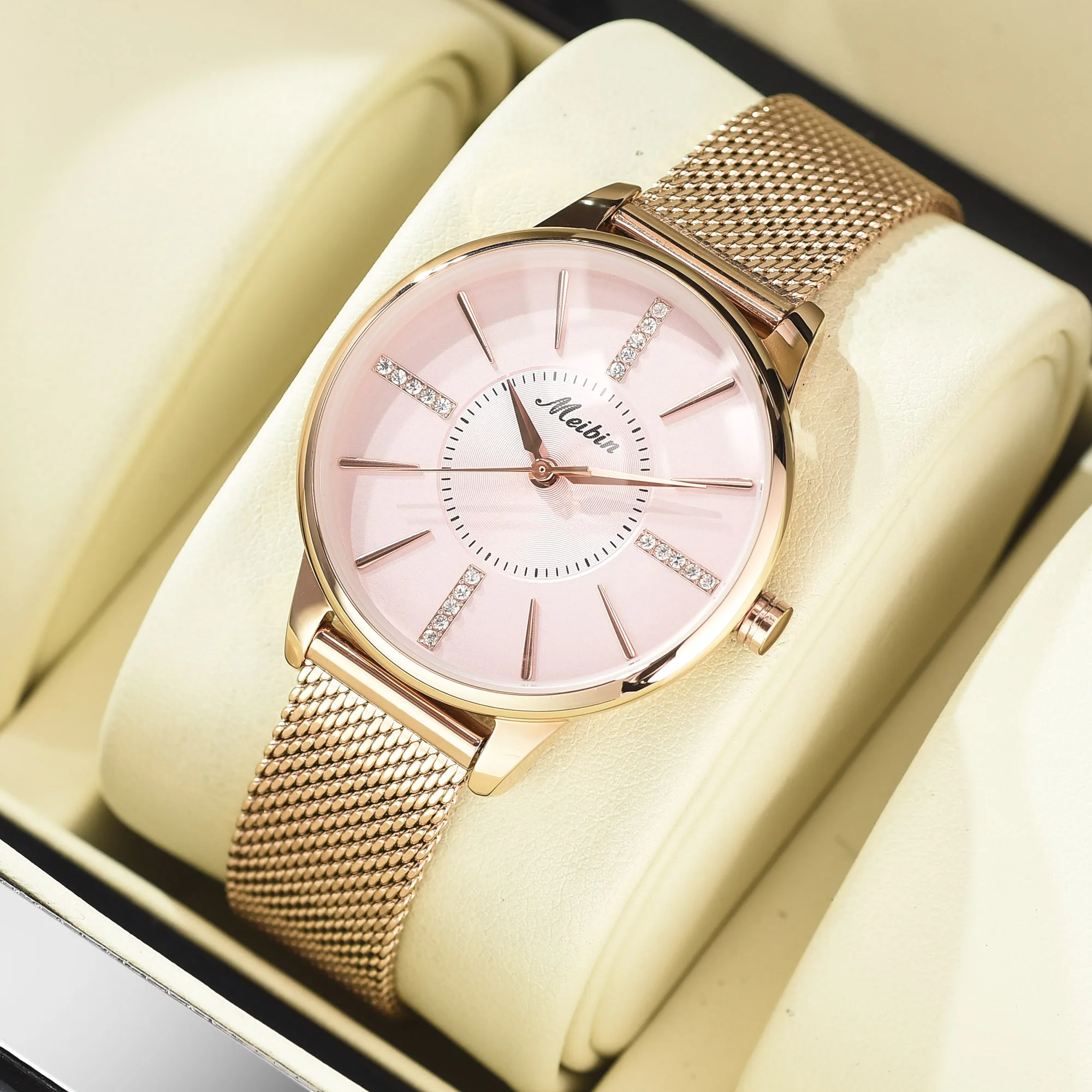 

MEIBIN 1411 fashion private label waterproof wristwatches made in china custom logo luxury waterproof quartz watch, 3 colors