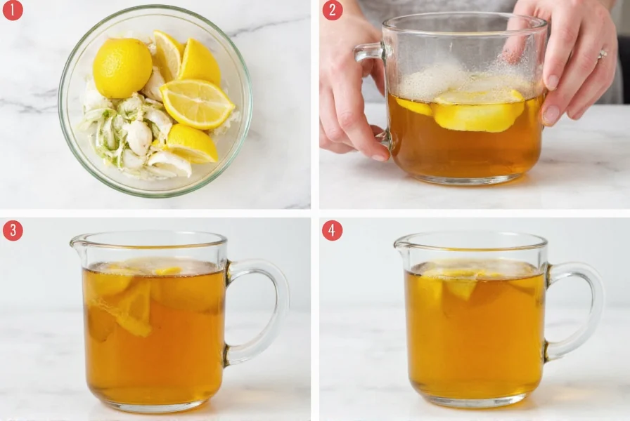 Step-by-step preparation of lemon ginger water showing fresh ingredients and proper steeping technique