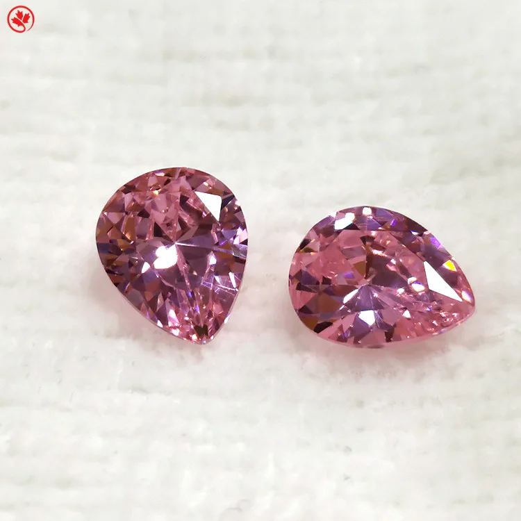 

Hot Sale 3A Cubic Zirconia pear shape cut loose gemstone in pink color CZ gems