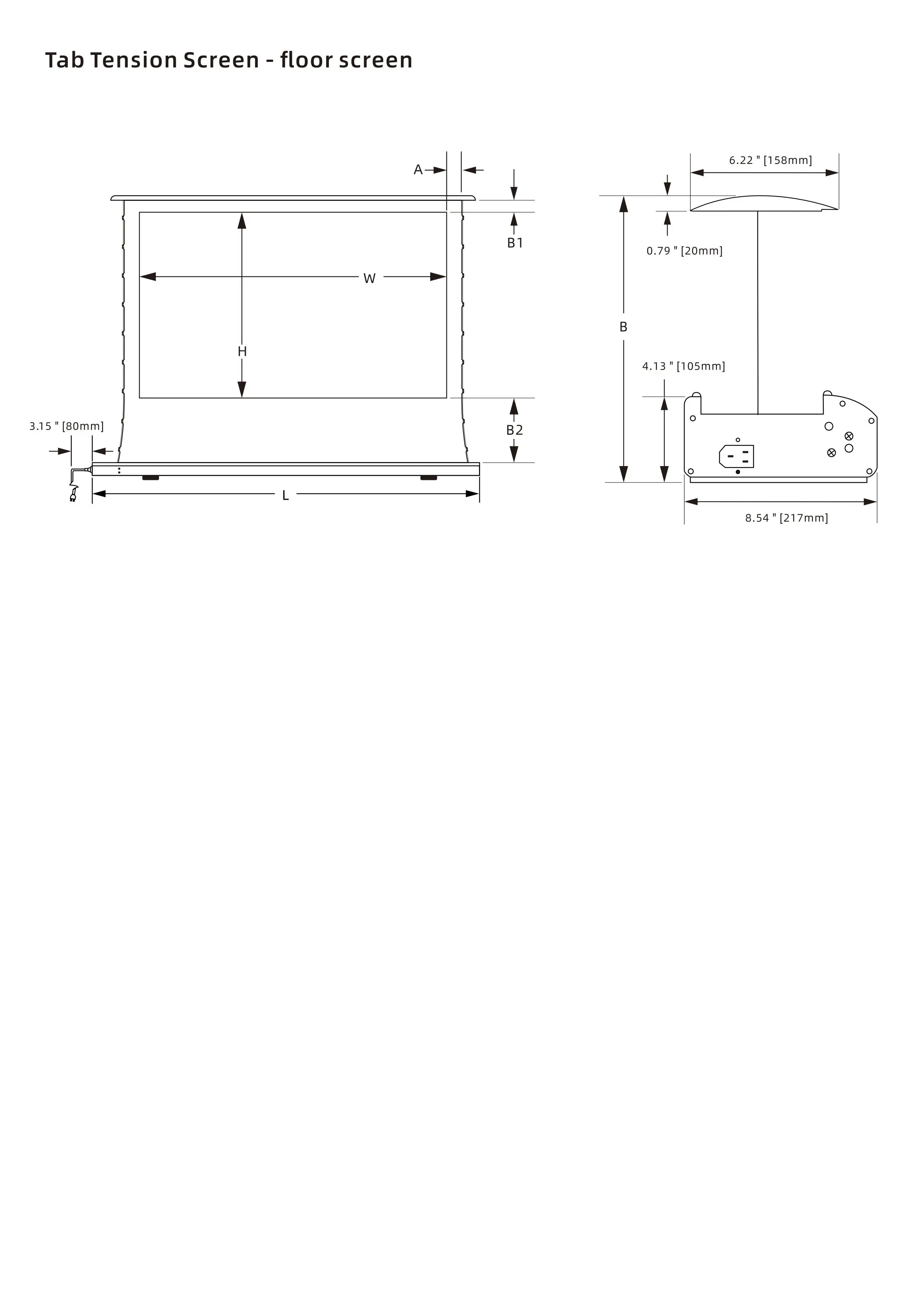 Screen Pro 135 Inch Motorized Alr Floor Rising Projection Screen For