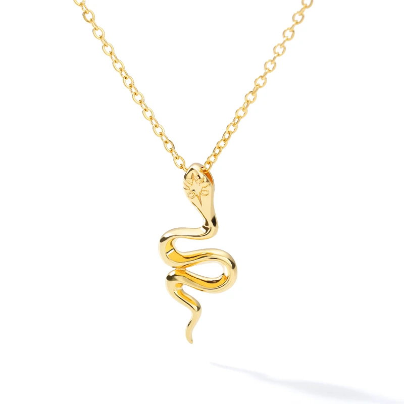 

Hot Sell Chinese Zodiac Animal Figurines Necklace Snake Chain Necklace Gilded stainless steel Necklace
