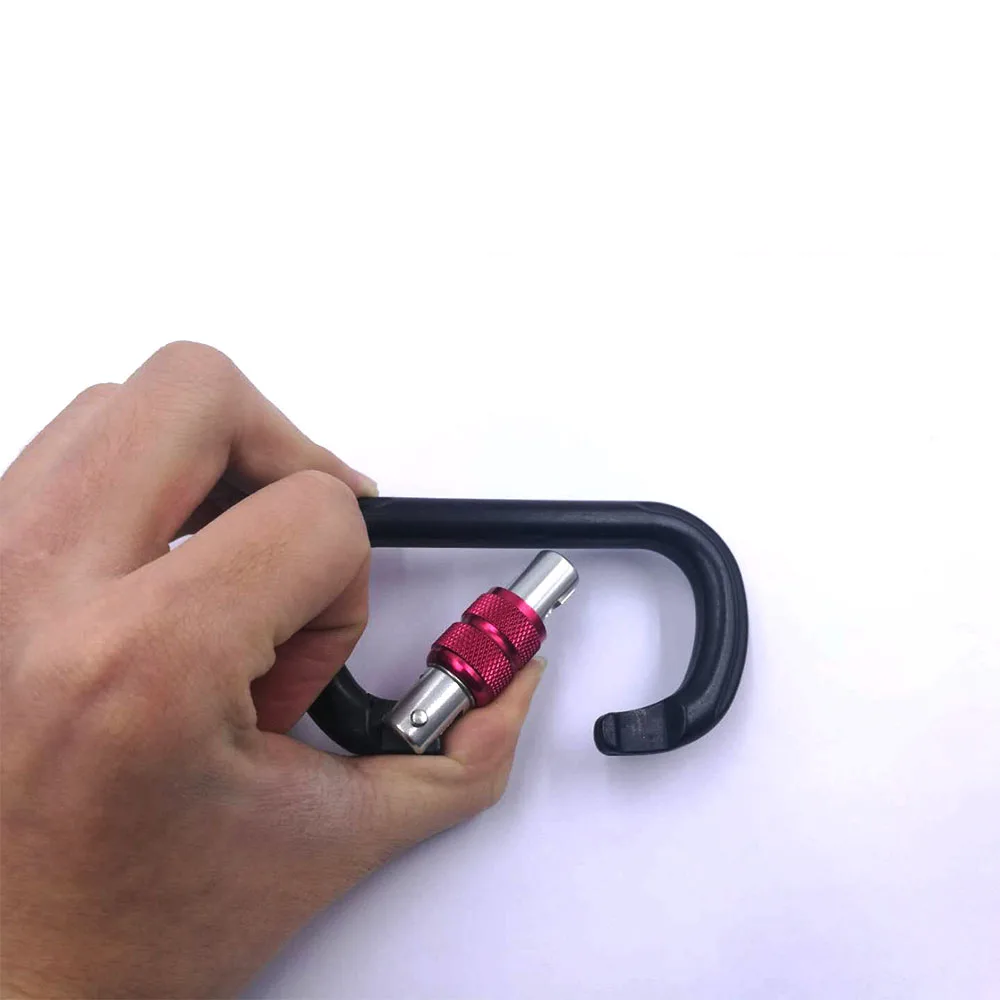 High-Strength Aluminum 7075 Snap Hook Carabiner with Screw Lock Heavy Duty Climbing Hook