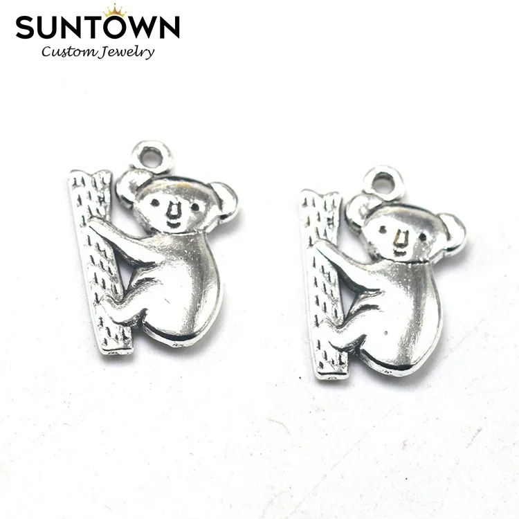 

Suntown Silver Plated Alloy Jewellery Baby Koala Necklace Pendant Animal Print Jewelry Charms For Bangles Joyeria De Acero