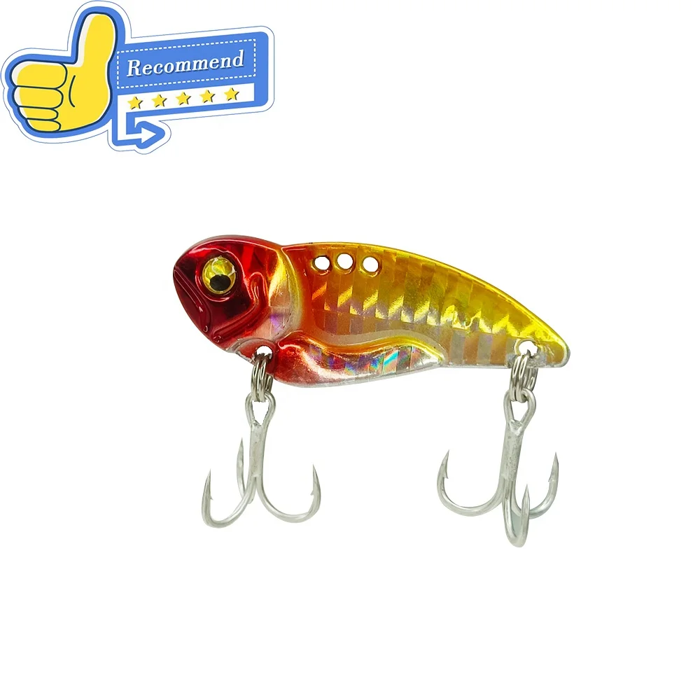 

Leading Vibrating VIB Metal fishing Lures 10g with blood hook, 8 colors