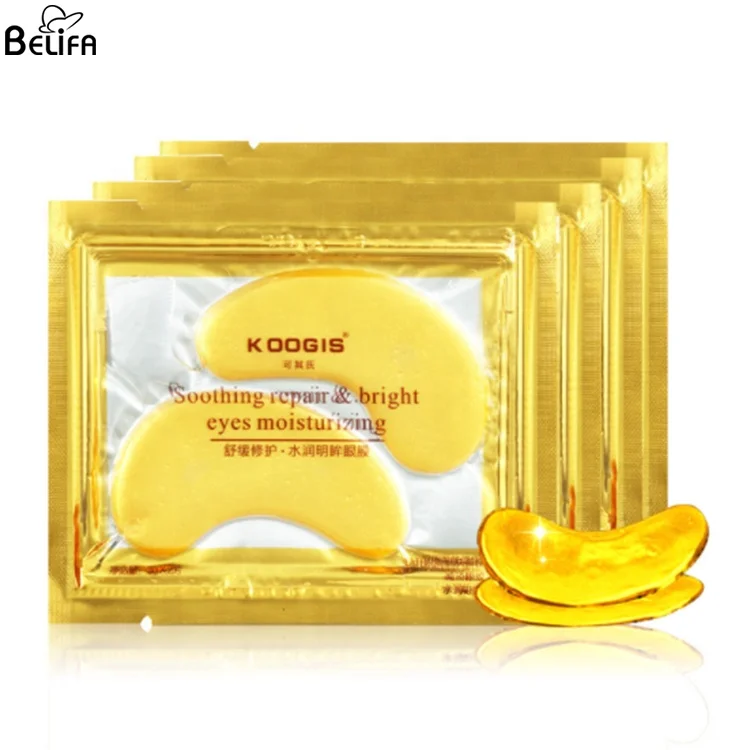 

Wholesale under eye patch for anti dark circles aging wrinkle skincare korean 24k gold hydrogel crystal collagen gel eye mask