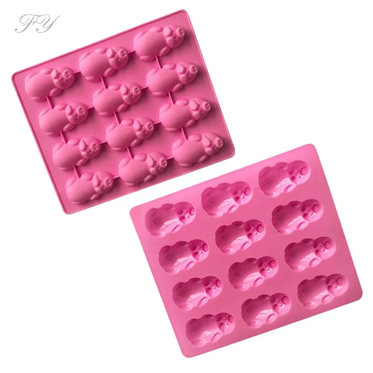 

Factory wholesale 12 pig silicone chocolate cake mold high temperature resistant and easy to release food grade silicone mold