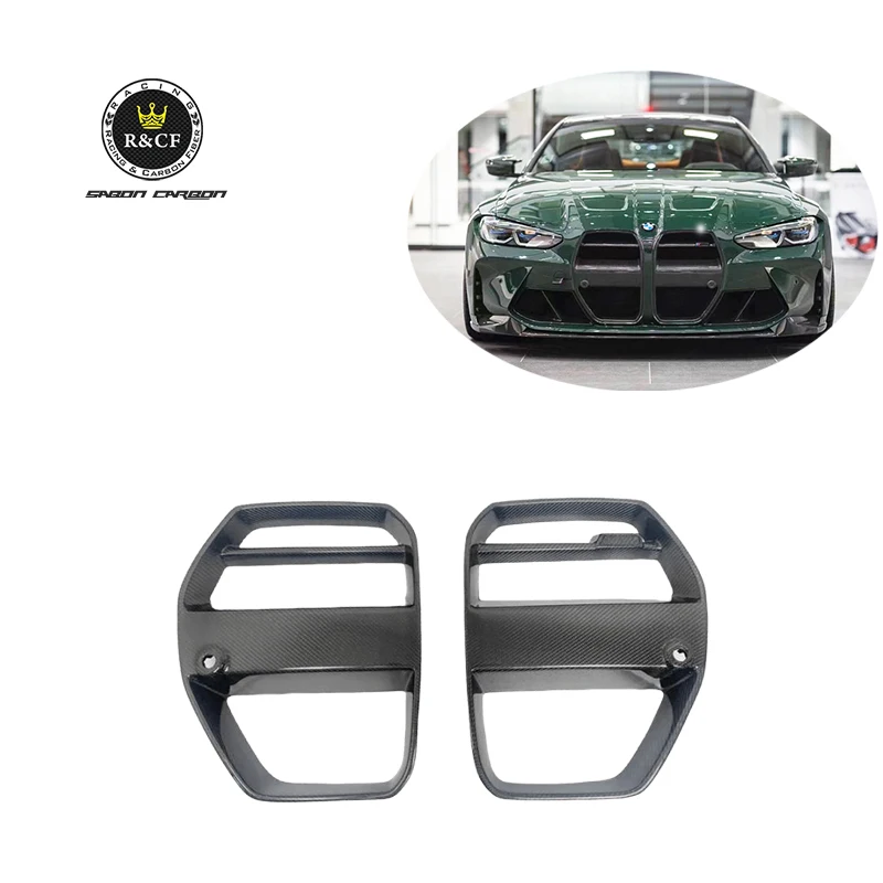 

M4 G82 Grille V style Doubled sided Carbon Fiber Front Bumper Grille Cover For BMW G80 M3 G82 G83 M4 2022