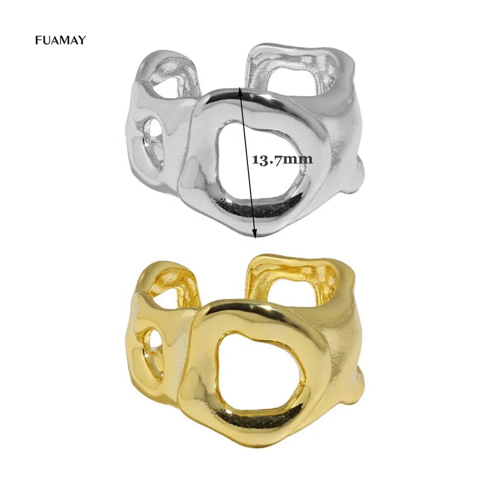 

FUAMAY Jewelry Manufacturer Anillos De Mujer Chunky Hollow O Open Rings