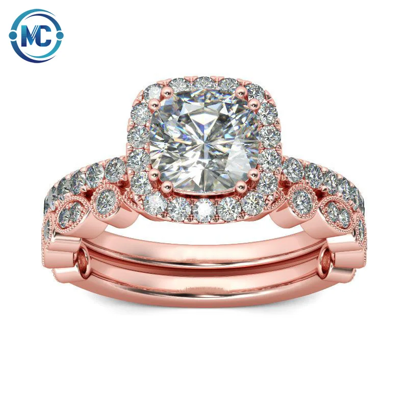 

2021 Fashion jewelry couple diamond rings women custom wedding engagement finger ring