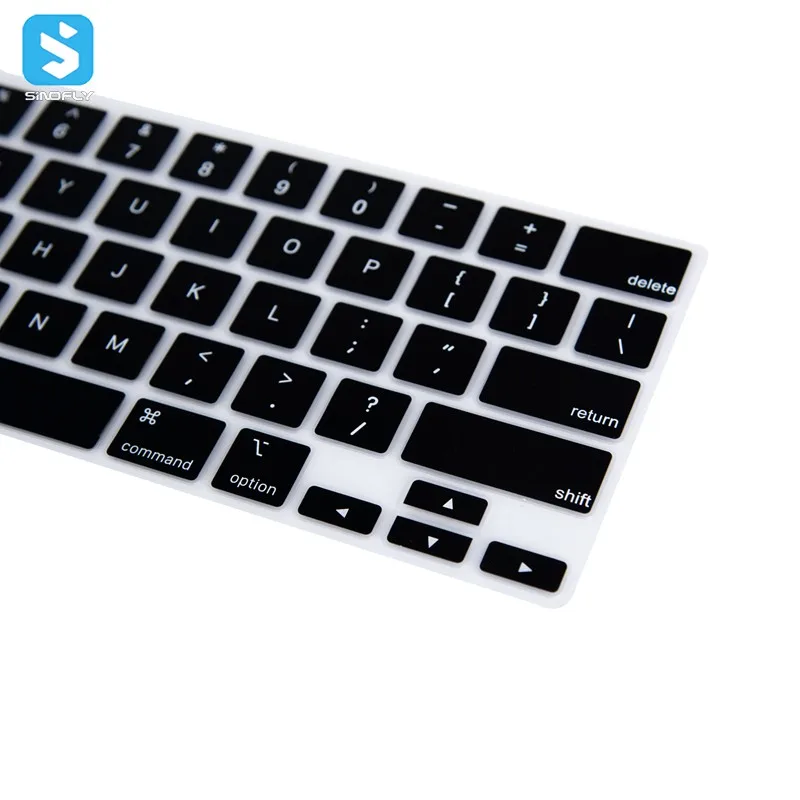

US Version Silicone Keyboard Skin Cover Protector For Macbook Pro 16, Black, transparent