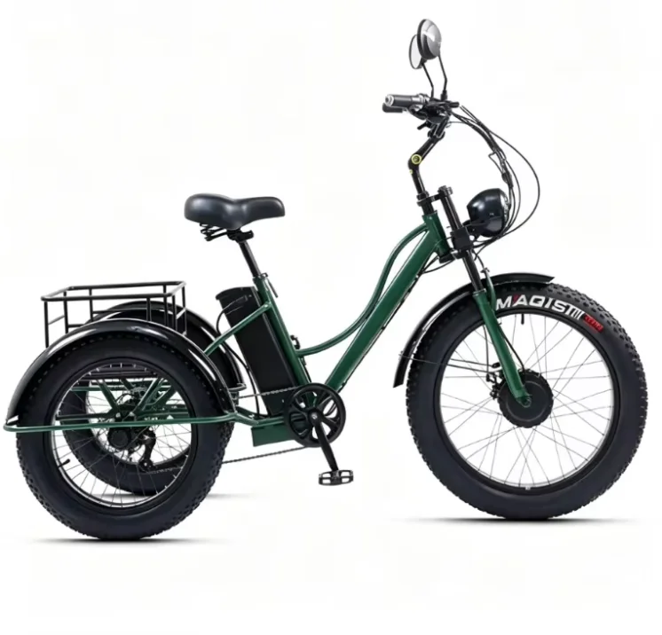 3 Passenger Family Electric Tricycle with LCD Display 7-Speed Removable Lithium Battery Safe Daily Ride for Adults