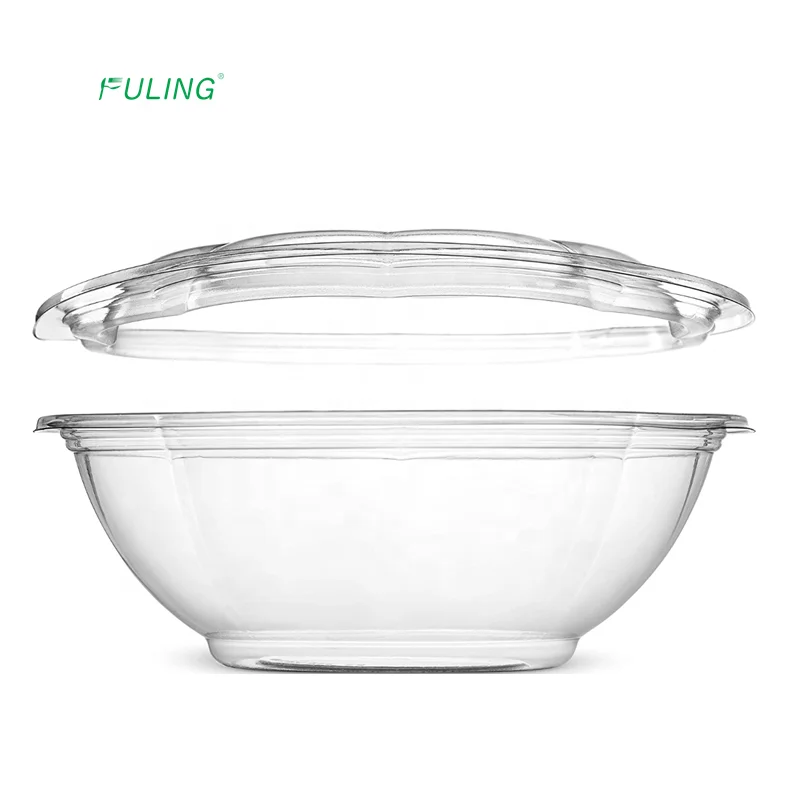 

Large takeout 18 oz clear plastic fruit Vegetable packaging disposable salad bowl