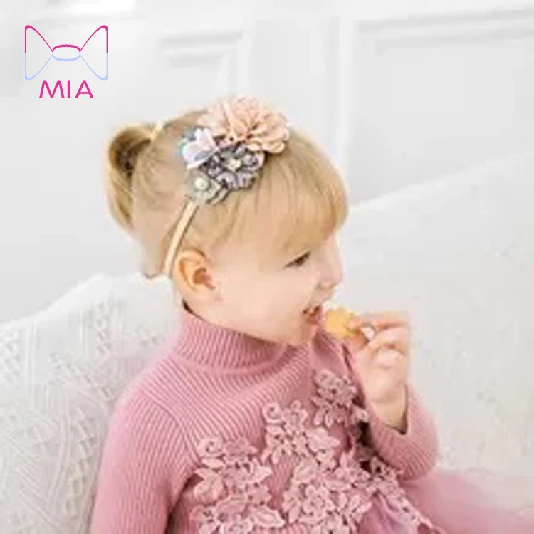 

free shipping super flowers soft hair ring of European and American explosive headwear with flower bow for baby, Picture/custom