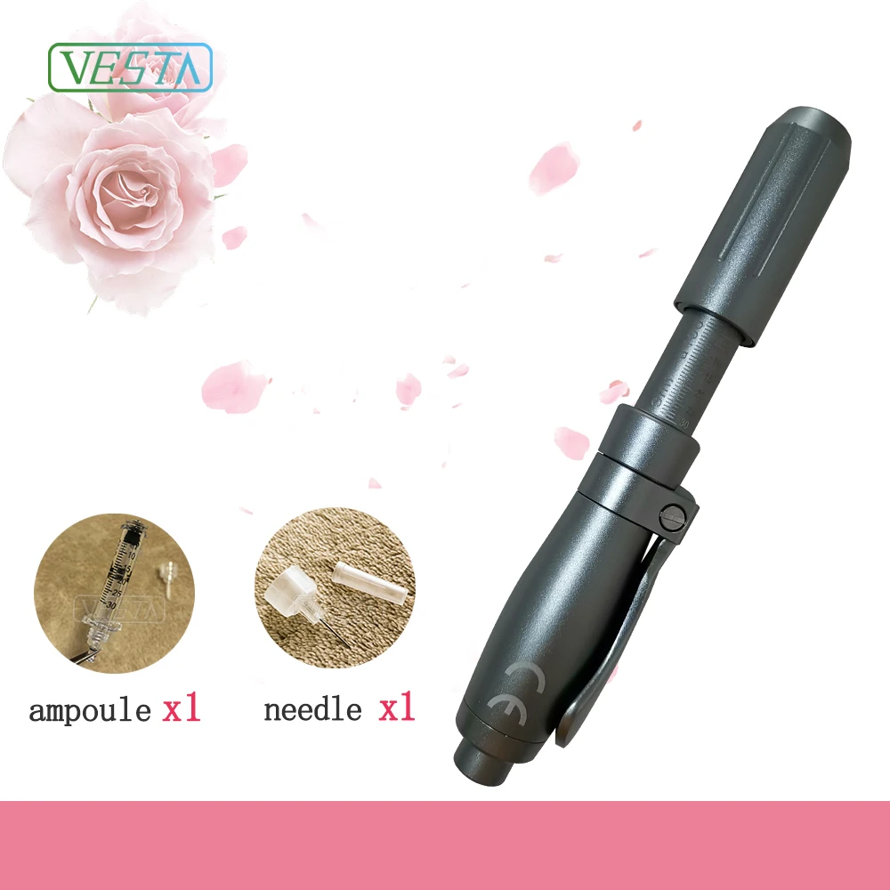 

2021 Vesta new hyaluronic pen injection valuable no needles mesotherapy hyaluronic injection acid pen ampoule with CE, Gray