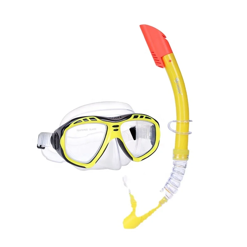 

Silicon diving mask set dry top snorkel set, Colorful