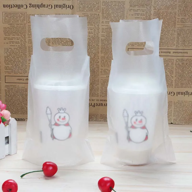 Custom Made Milk Tea Bag Single And Double Cup Milk Tea Bag Plastic
