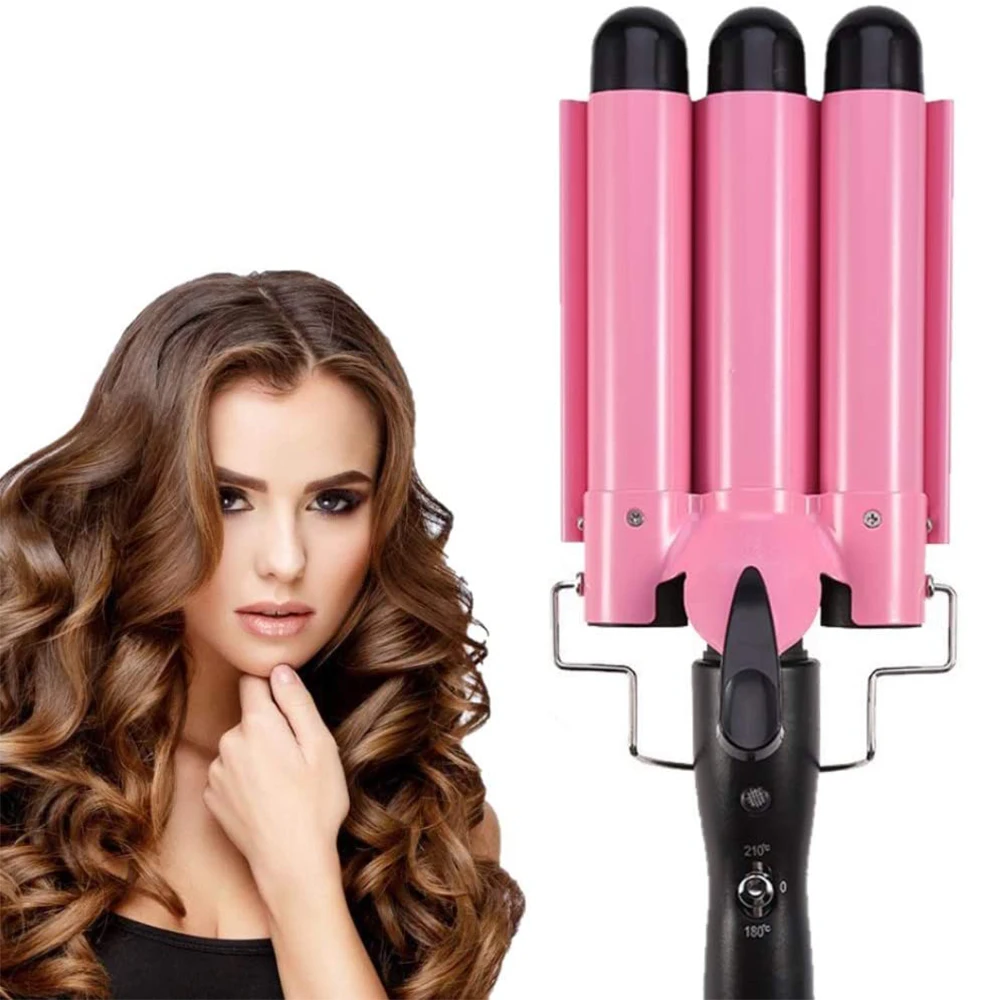 Тройная плойка для волос эффект. 3 Barrel Curling Iron. Polaris hair Curling Iron. Плойка для волос 28мм. Плойка тройная 26 мм.