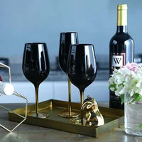

2019 fashion black goblet glass set for wedding and party